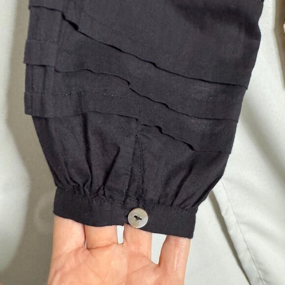 Anthropologie Cleobella Rafia Lace Harley Black Ballon Sleeve Peasant Blouse XS - Picture 8 of 15